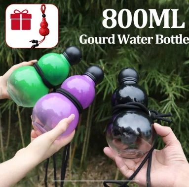 New Chinese Retro-Inspired Gourd Water Bottle 800ML Large Capacity Wine Bottle PC Durable Water Kettle Outdoor Sports Wukong