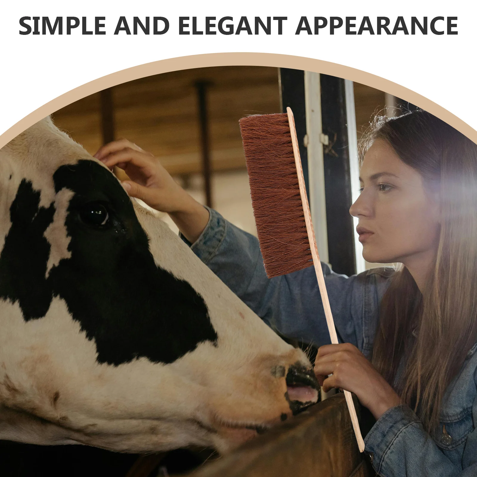 فرشاة تنظيف الحصان، شعيرات ناعمة من ألياف الخيزران، شعيرات لطيفة لتصفيف الجسم والساقين والوجه، أداة متينة محمولة للحيوانات الأليفة #6