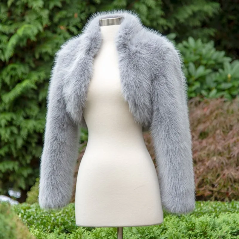 Autumn and Winter Fashion Casual Faux Fur Top Women's Short Coat