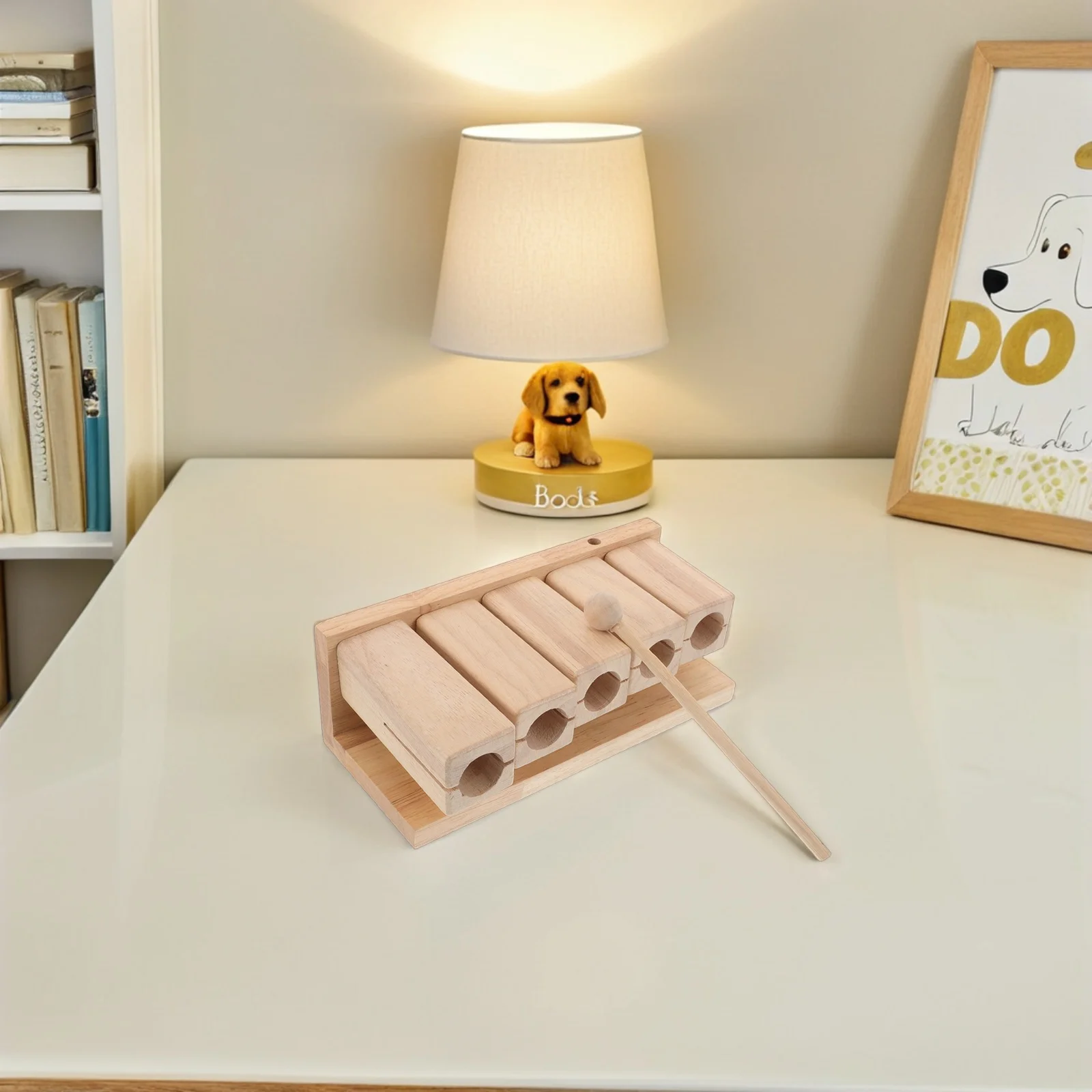 

Wood Percussion Block Musical Instrument 5 Tones Natural Finish Pentatonic Scale for Preschool Classroom Montessori Music