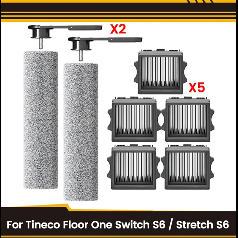 

ABYO 7 шт. HEPA-фильтры, щетки для Tineco Floor One Switch S6/Stretch S6, детали беспроводного пылесоса для влажной и сухой уборки