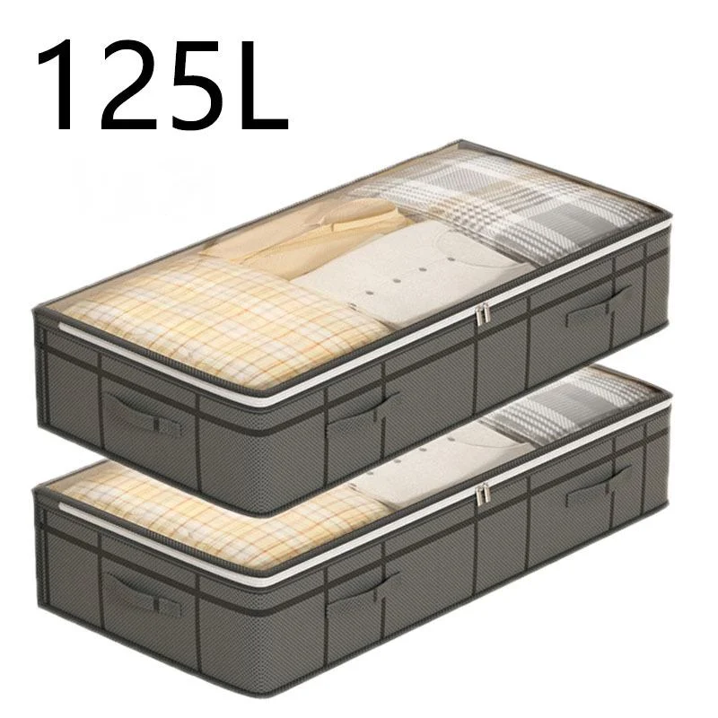 1 Stück extra große Aufbewahrungsboxen für unter das Bett – dickes, strapazierfähiges Vliesmaterial, staubdicht und feuchtigkeitsbeständig – große, dickwandige Aufbewahrungstasche mit Fenster –