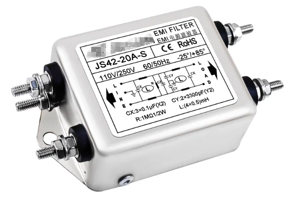 Power filter dual stage bolt JS42-10A-S JS42-20A-S JS42-25A-S 220V purification interference
