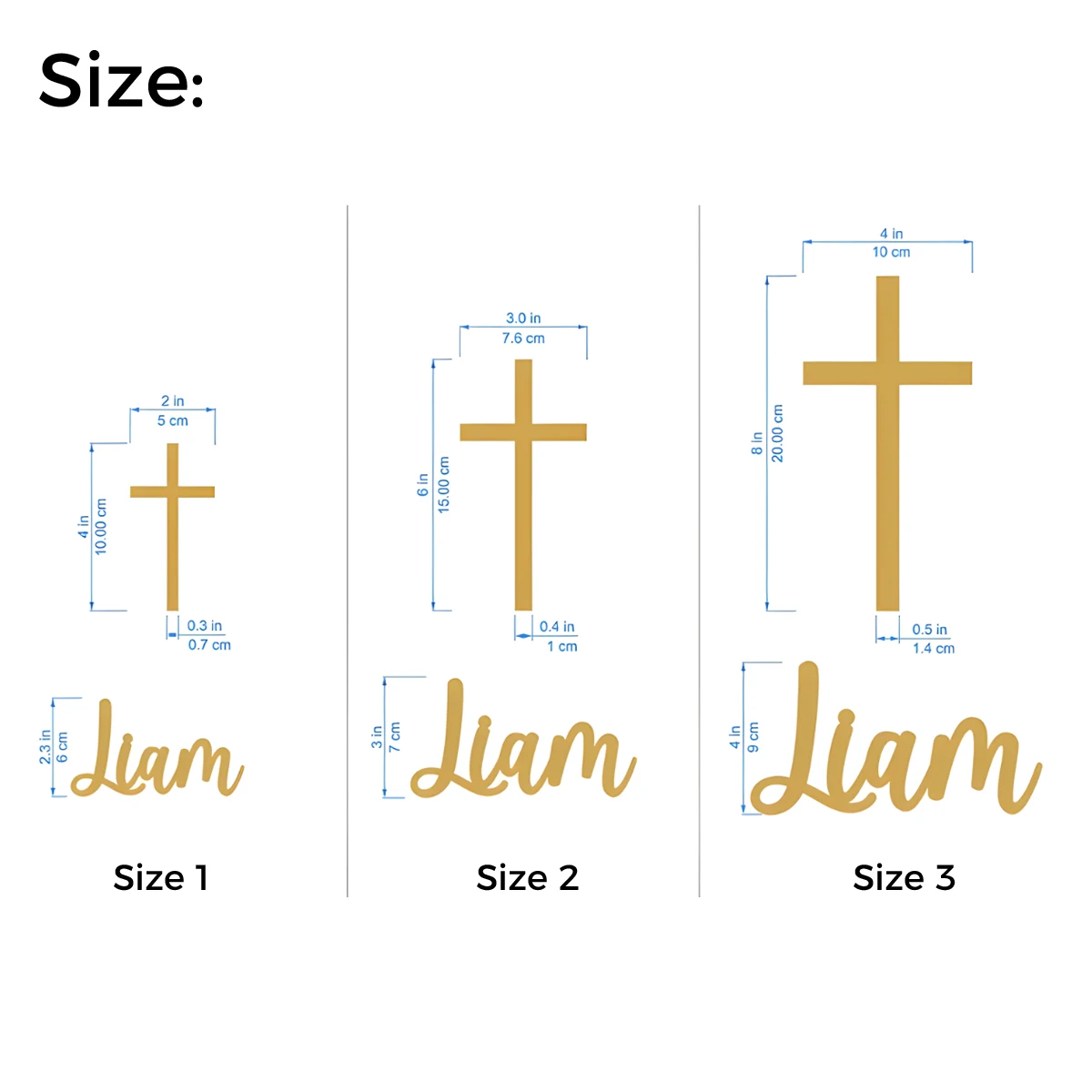 Laser Cut Acrylic Cake Topper, Baptism Cake Decoration, Baptism Name and Cross, Christening Cake Topper