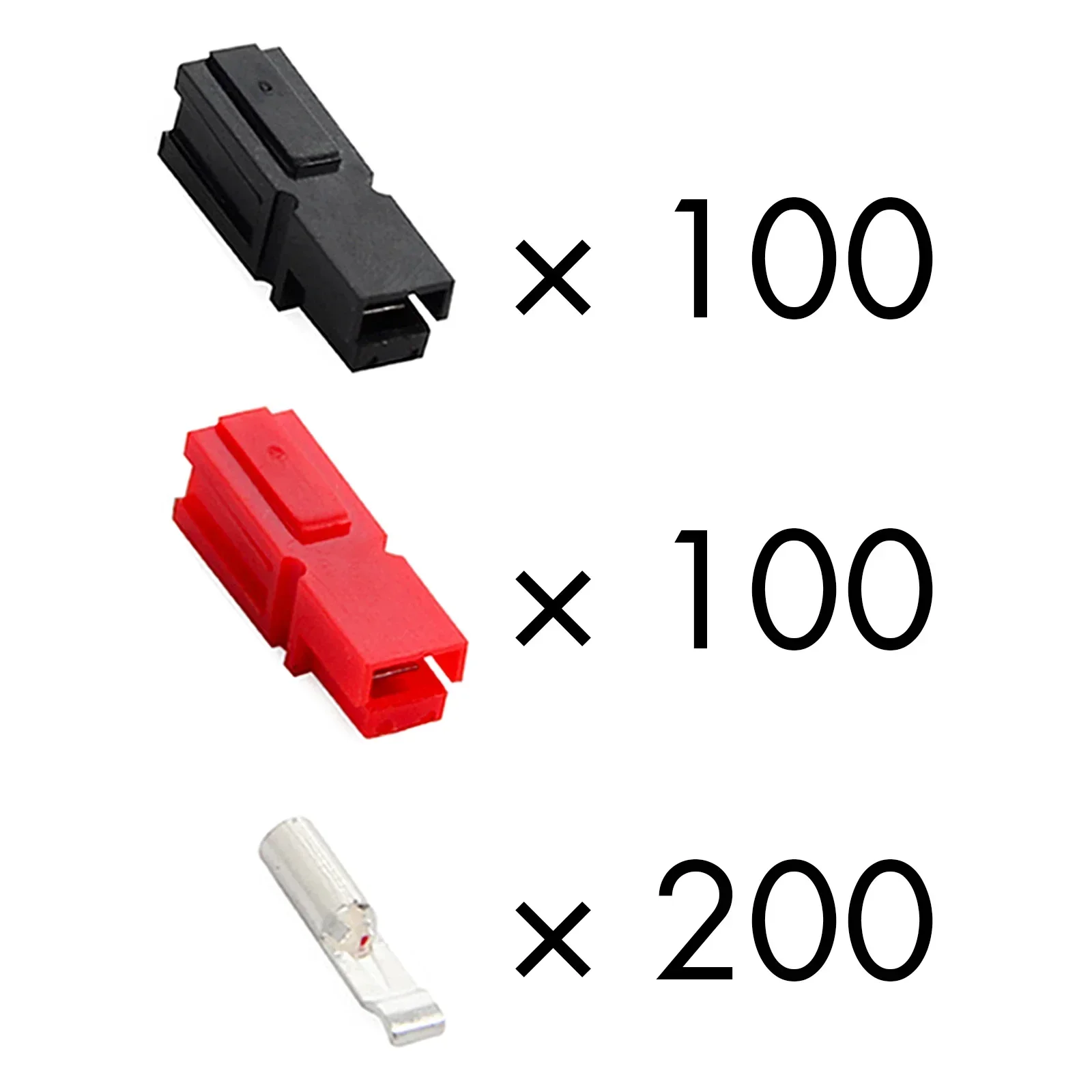 Connecteurs De Batterie à Déconnexion Rapide 30A - Lot De 50, Boîtiers Rouge/Noir, Contacts Cuivre Argenté