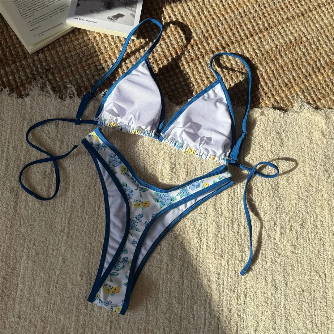 Leopard Floral Brasilianischer Mini-Tanga-Bikini Damen-Badeanzug Zweiteiliger Bikini-Set Badebekleidung Badeanzug Schwimmen V6286 – Detail 34