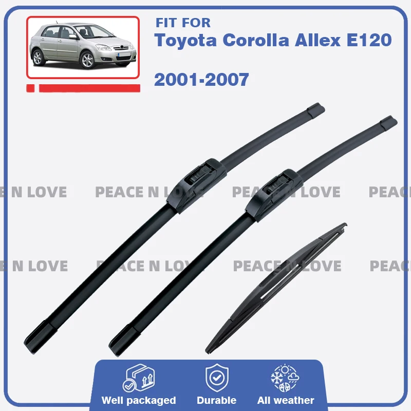 

Front Rear Wiper Blades Set For Toyota Corolla Allex E120 Hatch Wagon Sedan 2001-2007 Windscreen Windshield Window Accessories