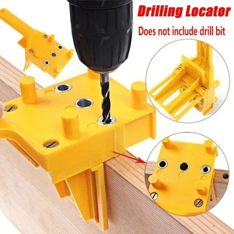 Wood Drilling Locator Jig Handheld Hole Punch Guide Positioning Tool Plastic Drill Guide Template for Woodworking Hole Drilling