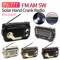 PX-777 Solar Powered Hand Cranked Radio Multifunctional Radio Amplitude Modulation Radio FM/AM/SW Radio Emergency Flashlight