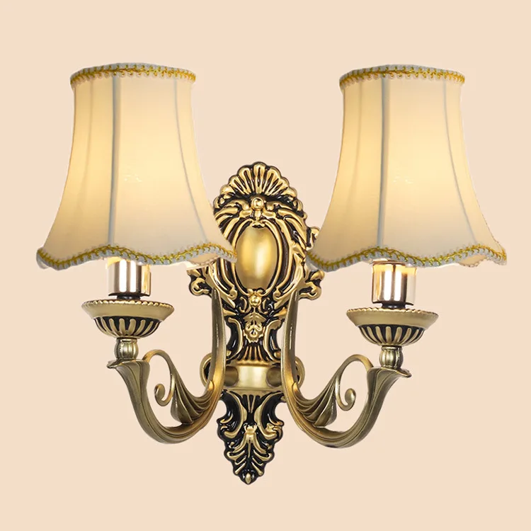 Candle wall lamp fashion antique lighting bedroom bedside lamp mirror light stair lamp single fabric wall lamp