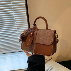 This Year's Popular Portable Small Bag Women's  New Fashion Splicing Foreign Style Small Square Summer Shoulder Messenger Bag