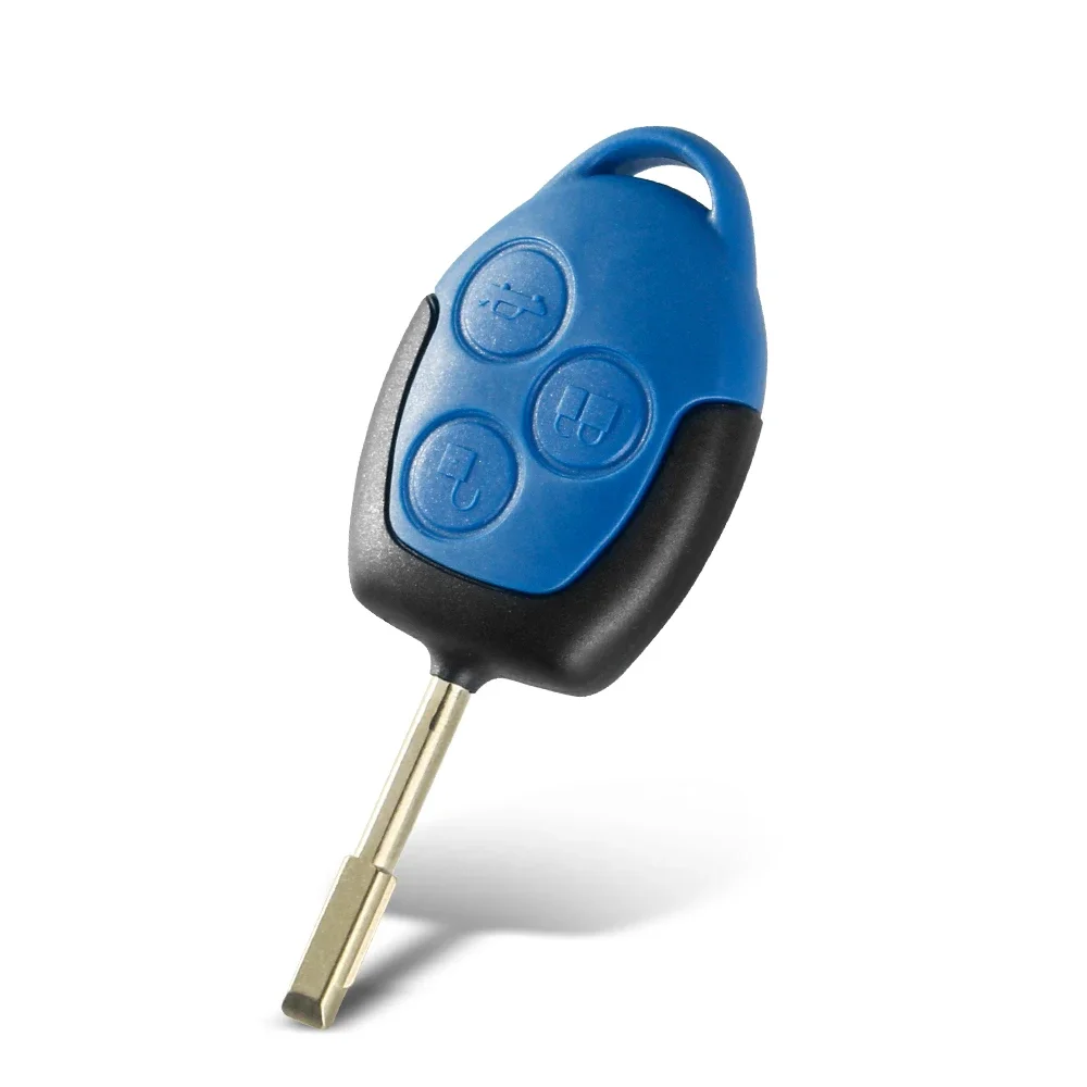 KEYYOU 3 Buttons Car Key Blue Case Shell For Ford Transit 2005 - 2015 Replacement Remote Car Key Cover Accessories Parts Fit