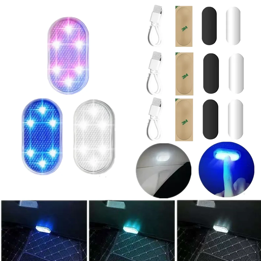 

USB Magnet Car Touch Light LED Ambient Lamp Wireless Car Interior Reading Light Decoration for Car Roof Trunk Ceiling Lamp