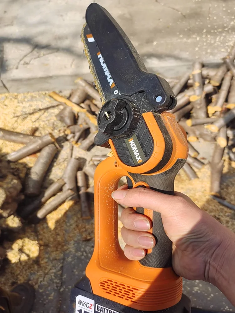 Electric chainsaw household small handheld electric saw outdoor logging saw rechargeable single-handed chain saw