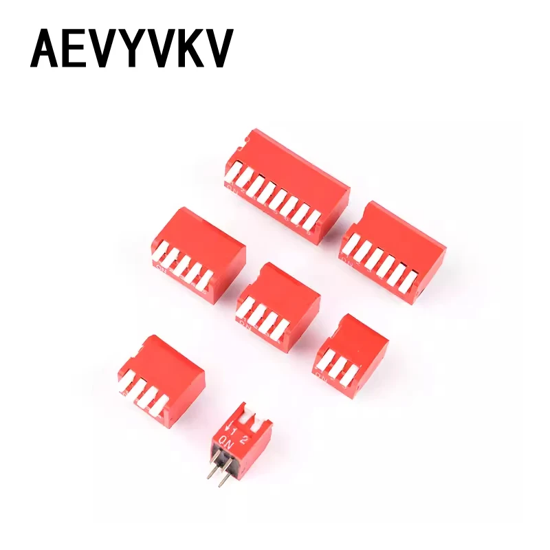 5PCS Slide Type Switch Module 2 3 4 5 6 7 8 9 PIN 2.54mm DIP Red Pitch Toggle Switch Red Snap Switch Dial Switch Side DIP Switch