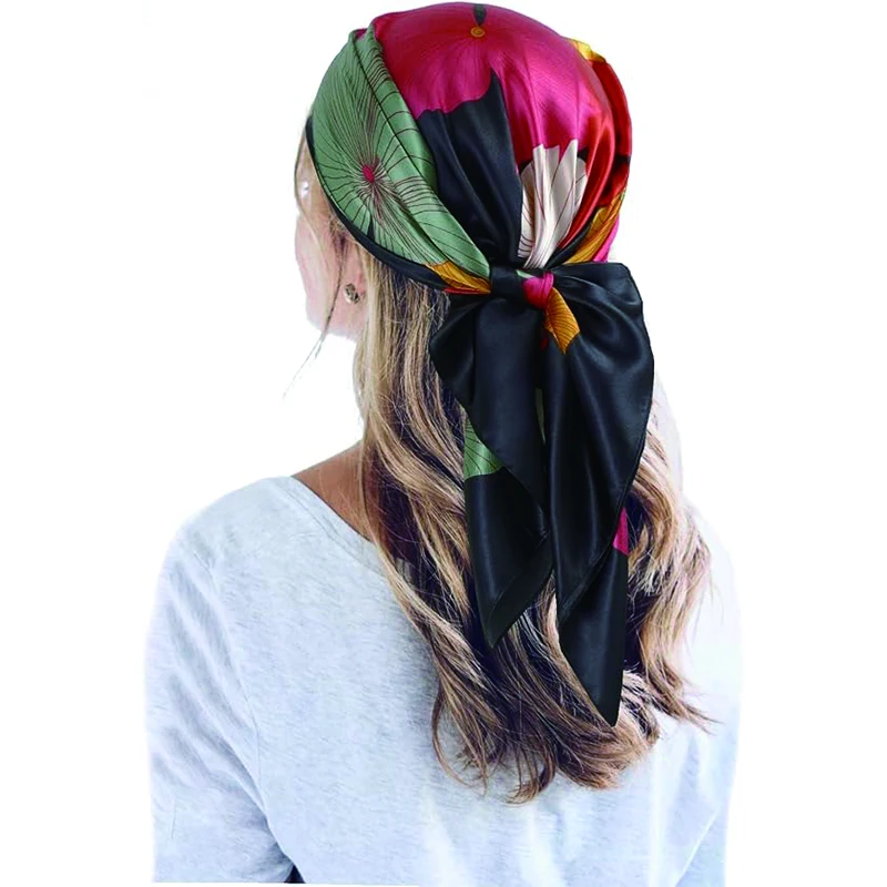 legant Minimalist Versatile Square Scarf - Stylish Graceful Multi-use Accessory for Head & Neck  for Daily 90cm*90cm image 5