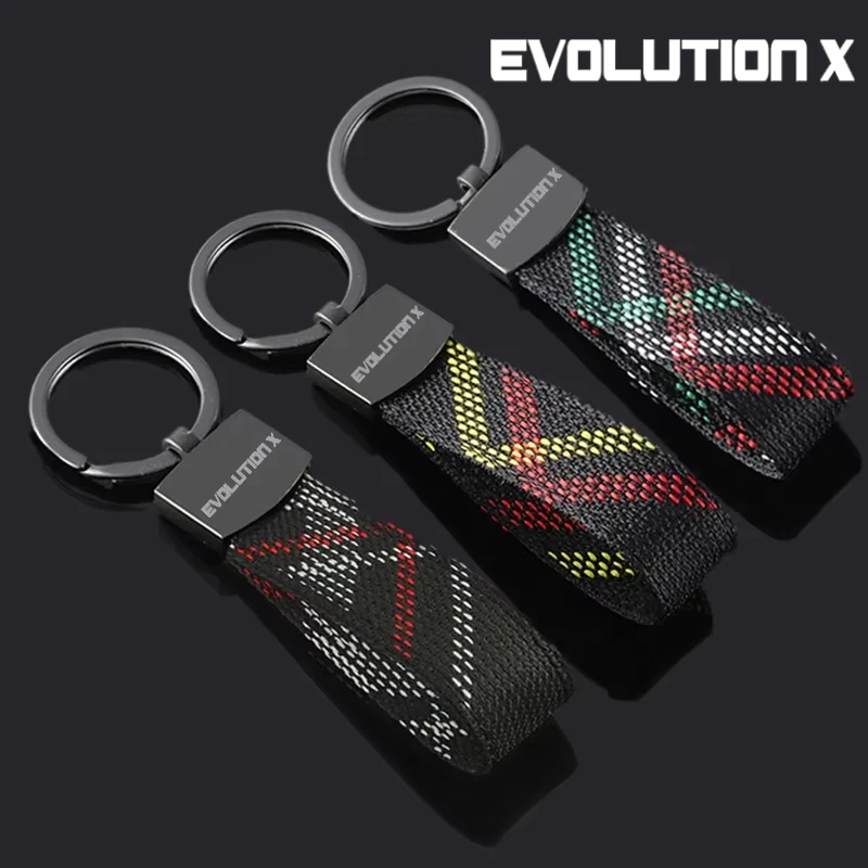 Oxford Webbing Car Key Chain Keychain Buckle Key Ring For Evolution X Aerobus Lancer Galant Mirage Montero L200