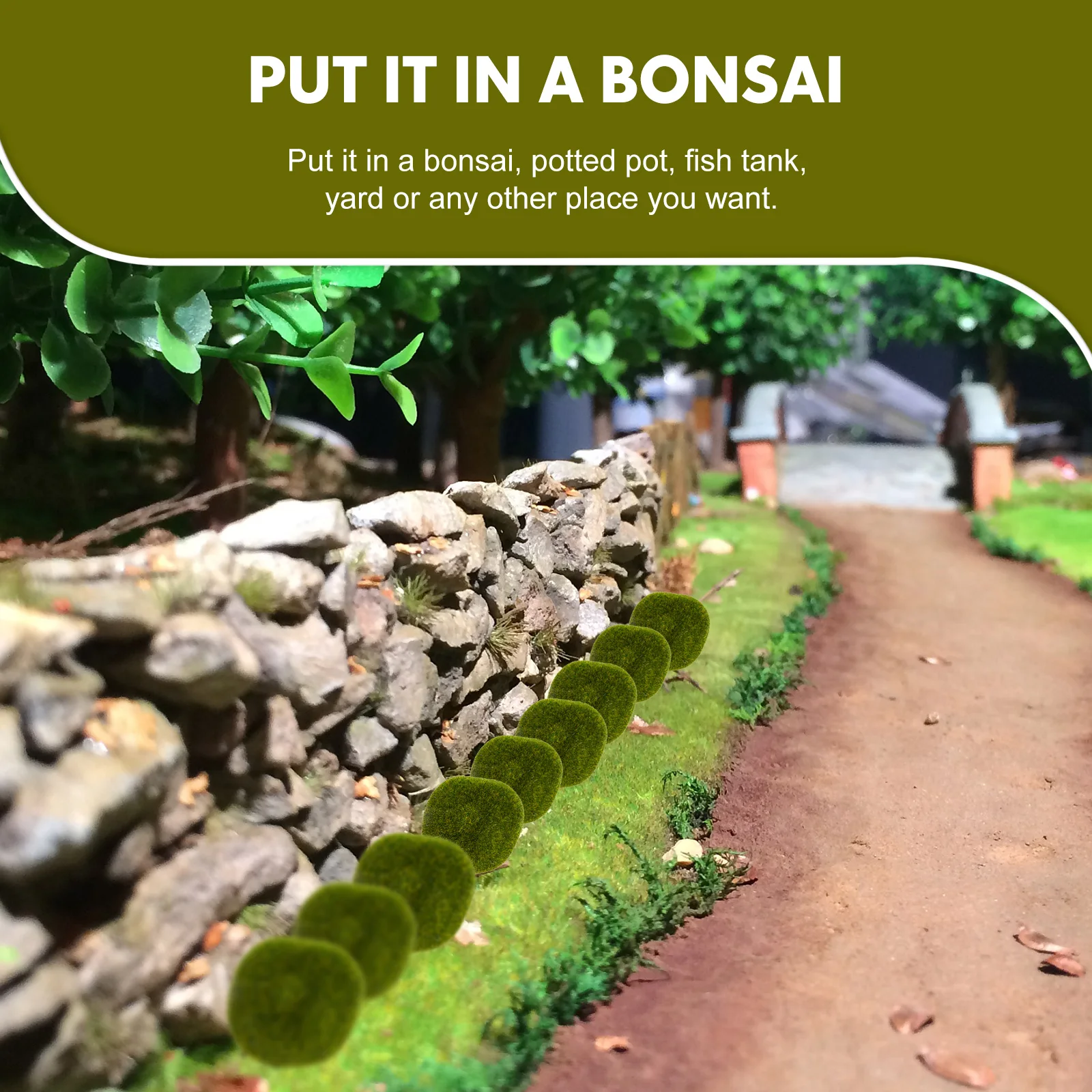

8 Pcs Moss Stones for Bonsai Photo Props Craft Imitated Moss Stones Decoration Micro Landscape Green Plants Accessory