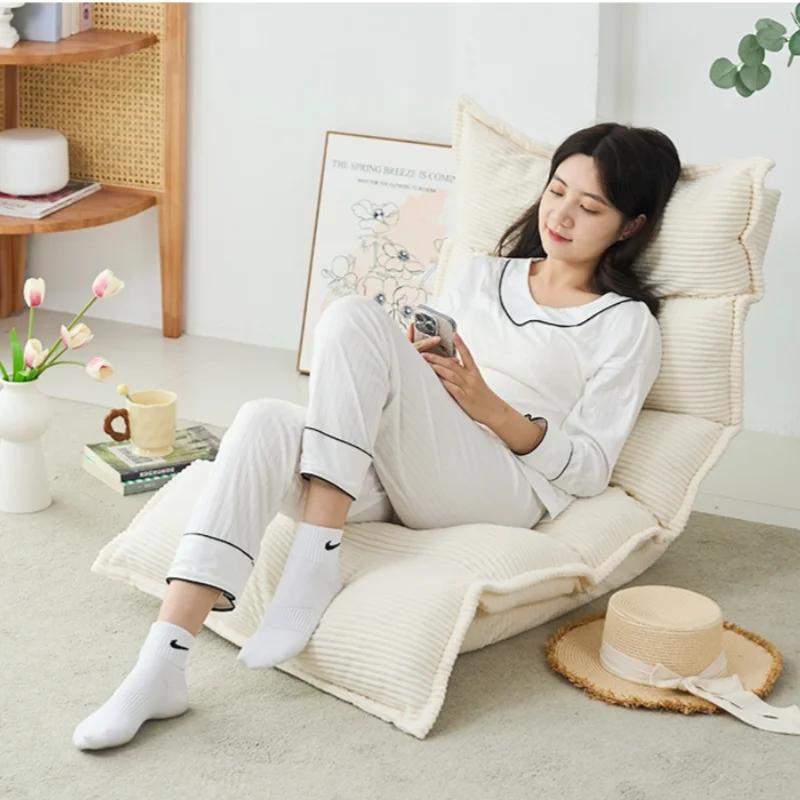 

Corduroy Floor Chair Japanese Style Foldable Lounge Chair for Bedroom Comfortable Backrest Sofa Tatami Seat for Reading/Relaxing