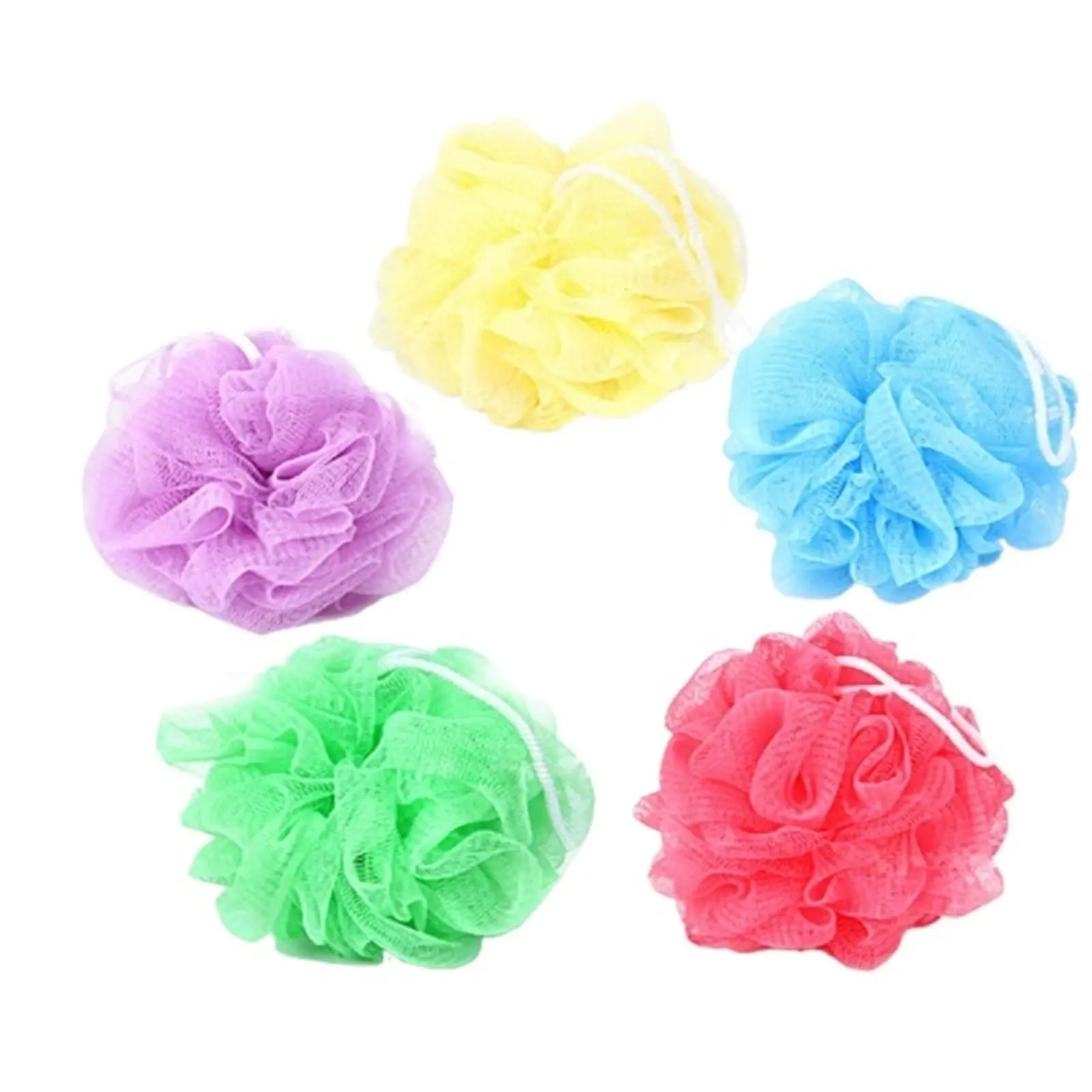 Bath Loofahs 5PCS Bath Balls Rich Bubbles Body Flower Sponge Shower Brush Wash Scrubber Mesh Soft Nylon Bathroom Tool