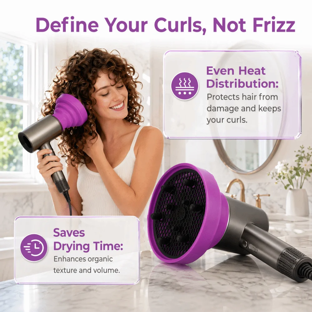Silicone Material Hair Dryer Diffuser Collapsible Design Portable Silicone Hair Diffuser Professional Easy Install