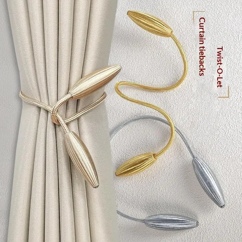 2pc Arbitrary Shape Strong Curtain Tiebacks Plush Alloy Hanging Belts Ropes Curtain Holdback Curtain Rods Accessories