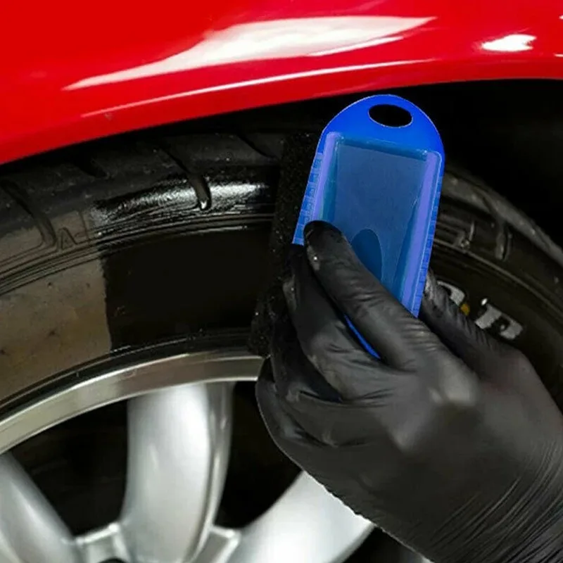 Car Wheel Polishing Waxing Sponge Brush With Cover ABS Washing Cleaning Tire Contour Dressing Applicator Pads Detail Accessories