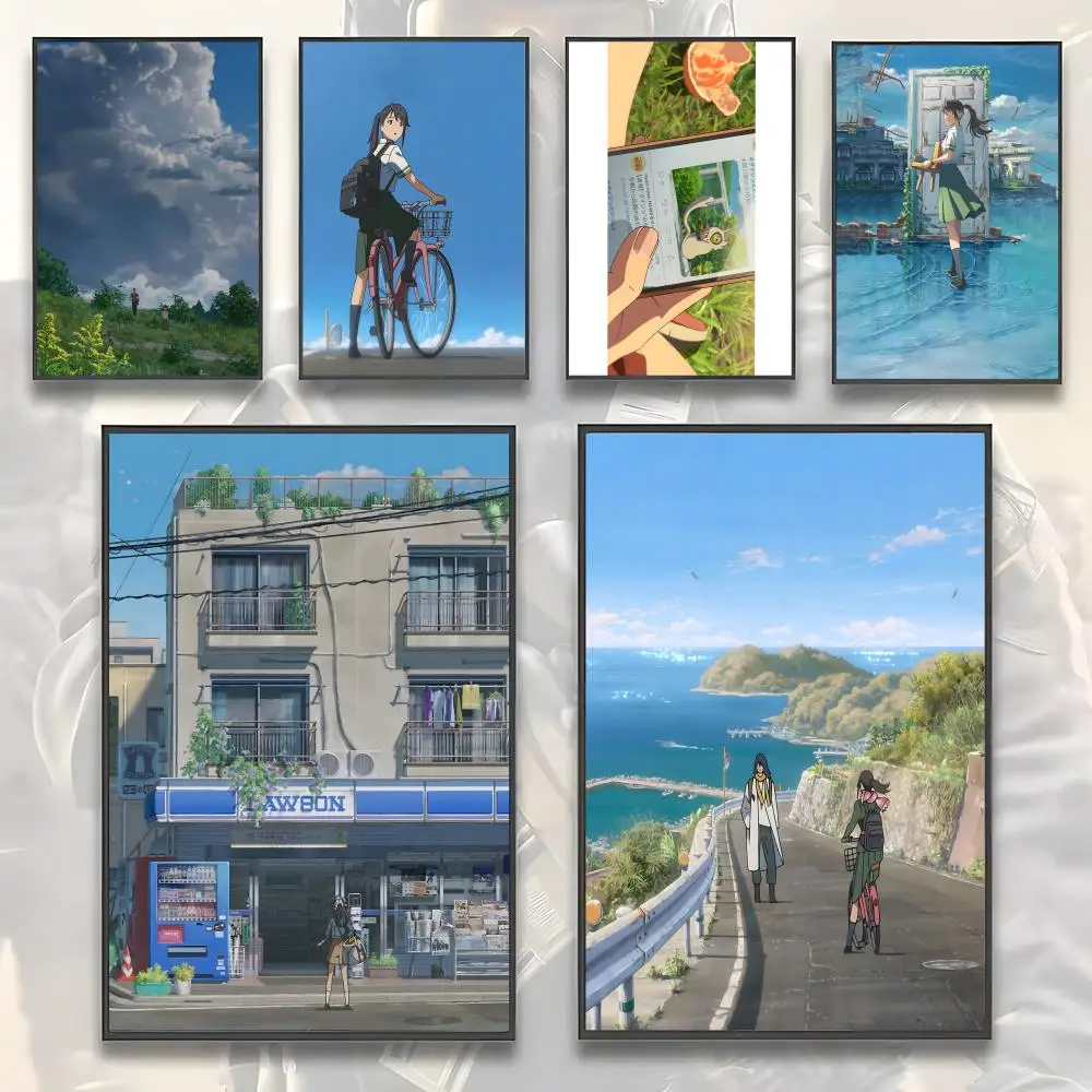 S-Suzume N Tojimari Anime-Poster, Premium-Wandaufkleber aus PP – zum Abziehen und Aufkleben, HD-Druck, wasserfeste Heimdekoration