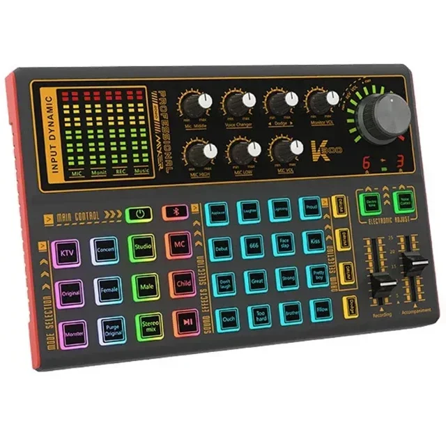 

In Stock 20 Special Effects Live Streaming Device Audio Studio USB K300 Sound Card