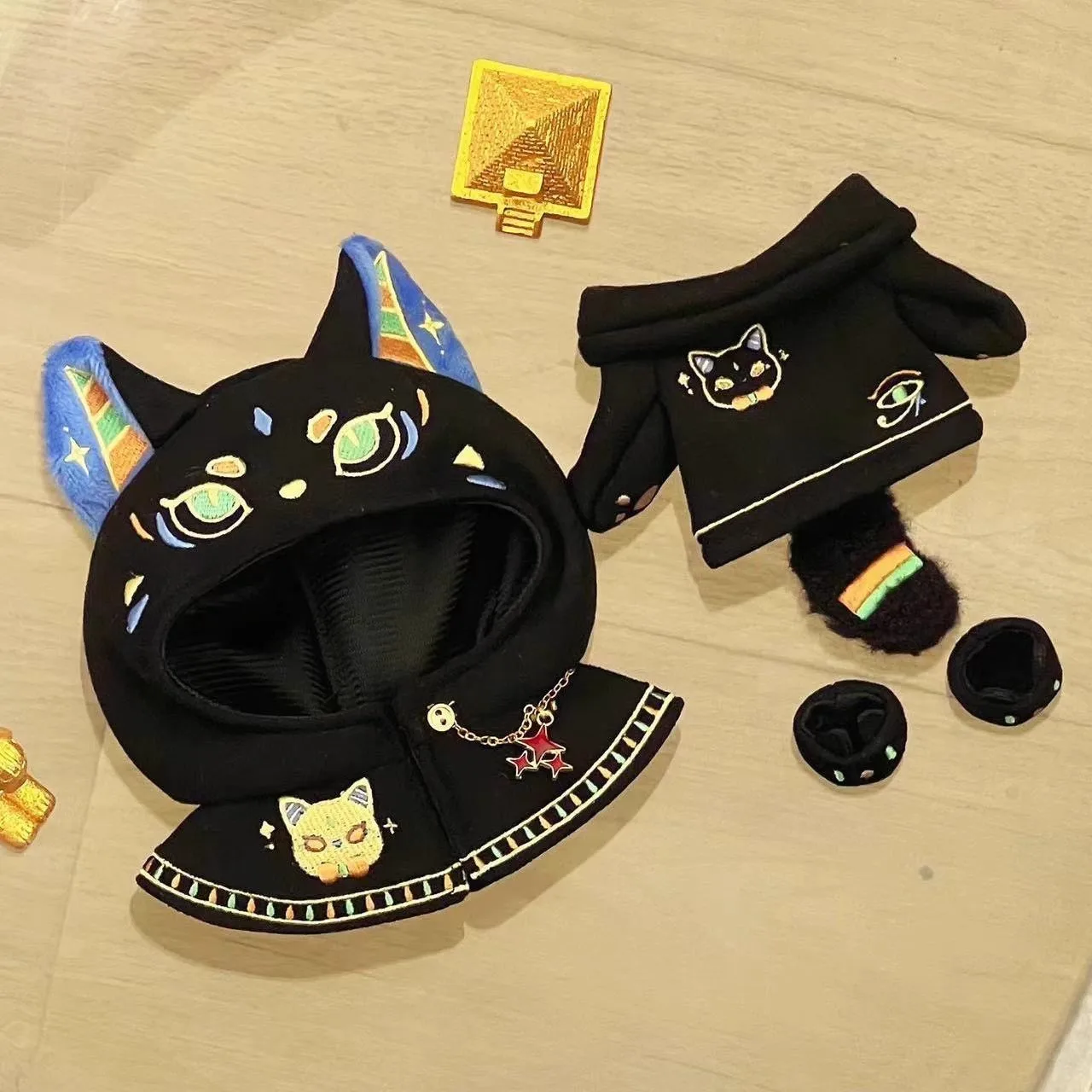 20 cm Baumwollpuppe, ägyptische Katzen-Outfit, alte Ägypten-Serie, Plüschtier, Bekleidung, Spielzeugzubehör für Puppenkleidung und Puppenspielsets