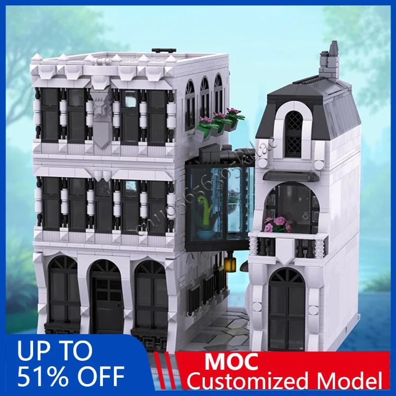 1807 Uds casa calle Skybridge ciudad Modular MOC personalizar bloques de construcción Modular ladrillo modelo educativo DIY juguetes para vacaciones regalos