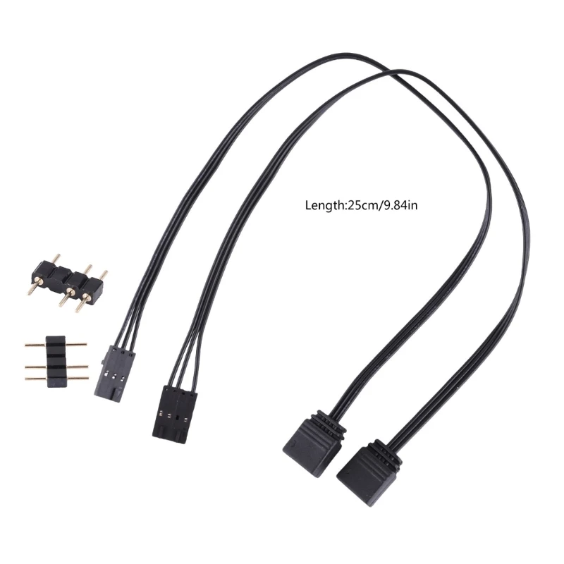 Durable Adapter Cable for Corsairs QL LL120 ICUE RGB to ARGB Easy Installation and Control Cord 2PCS