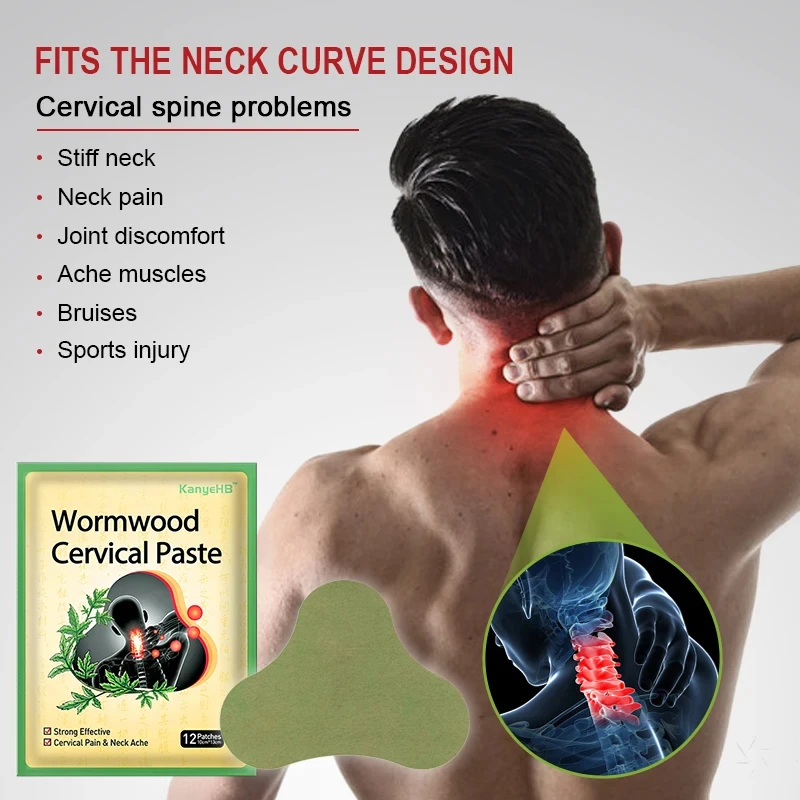 12/24/36Pcs Wormwood Cervical Patch Neck Spine Sticker Shoulder Back Waist Hands Relieve Sticker Arthritis Muscle Strain Nursing