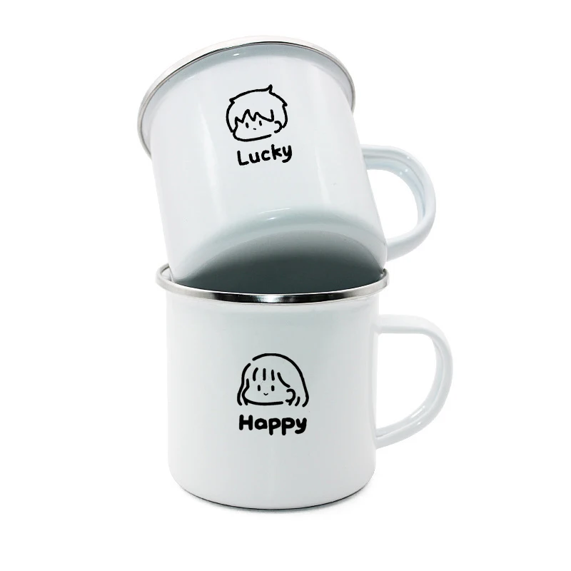 Personalized metal couple water cup, simple and fashionable enamel cup, wine cup, beverage cup, meaningful Valentine's Day gift