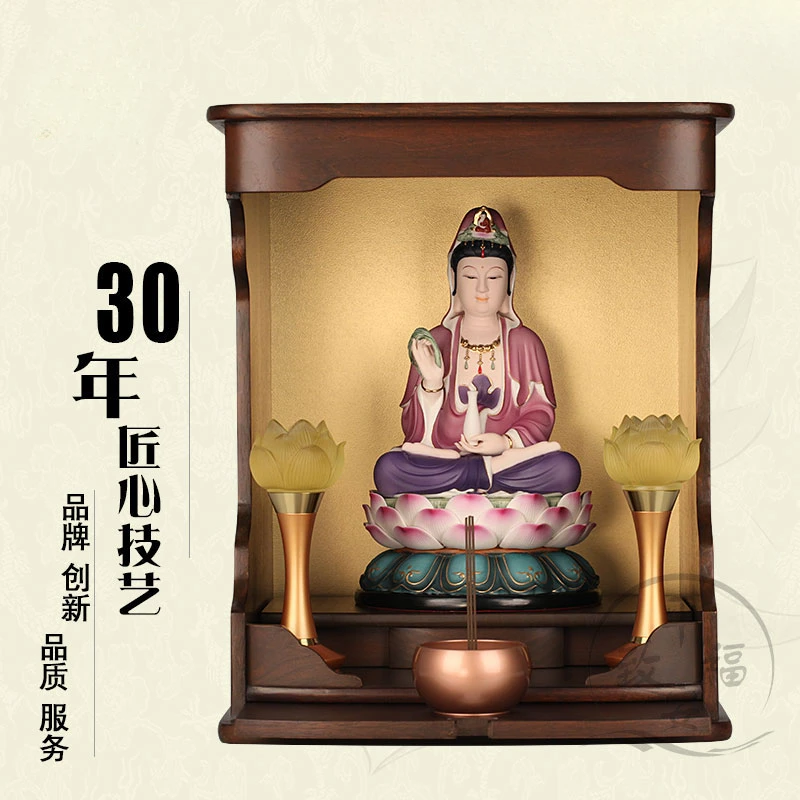 Buddha cabinet wall-mounted modern simple for q, God of Wealth Guanyin Shentai economical Shentai hanging cabinet Buddhist