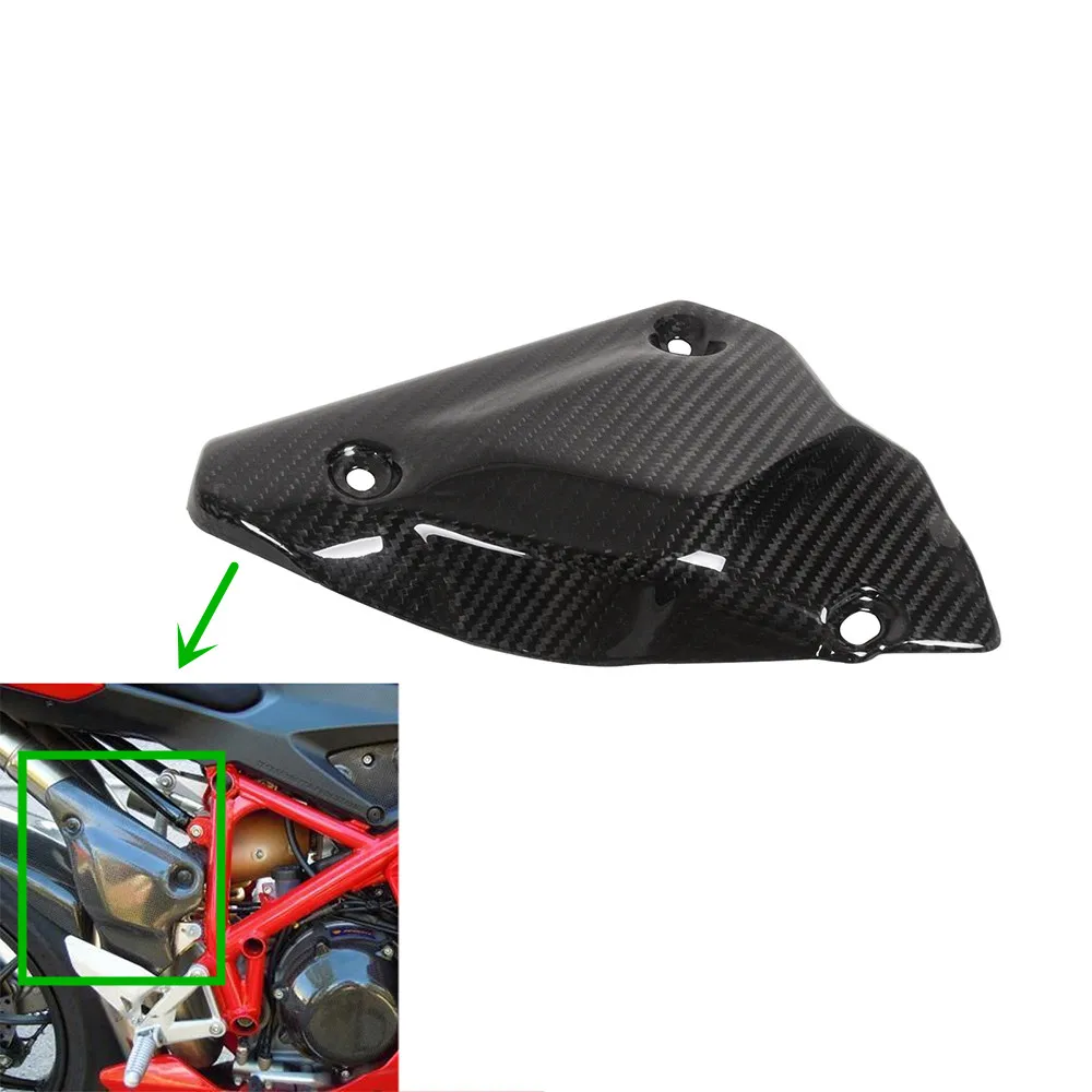 

1PC MOTO4U Carbon Fiber Exhaust Cover Motorcycle Exhaust Pipe Heat Shield Cover Fairing Accessories For Ducati 848 1098 1198