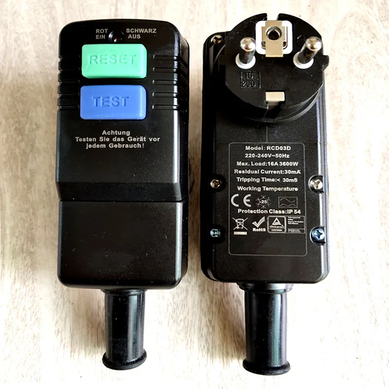 

Portable leakage protection plug, PRCD plug for electric water heater/swimming pump safety protection, 16A250V, Germany, Russia