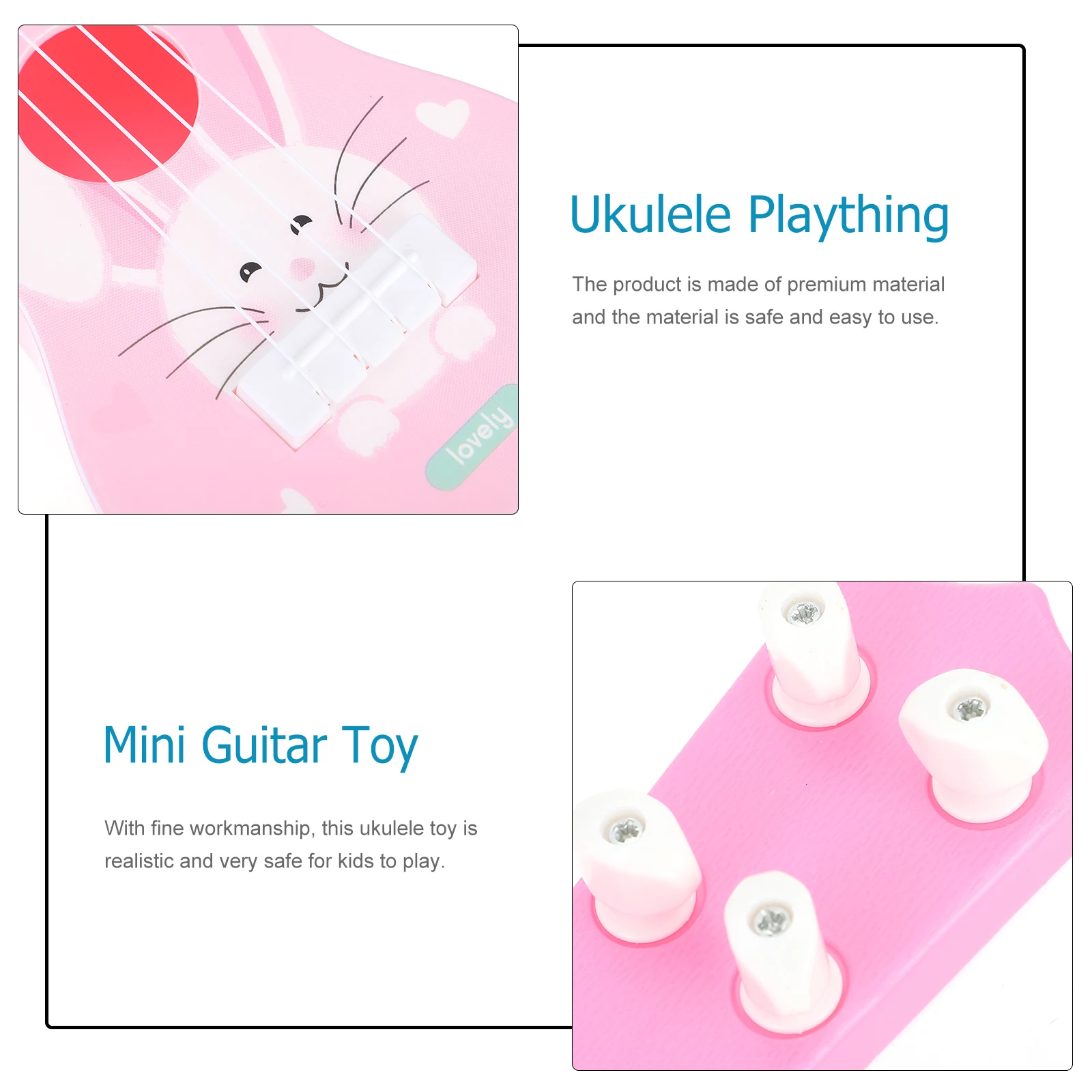 جيتار صغير القيثارة للأطفال التعلم الموسيقي المبكر أداة بلاستيكية للمبتدئين ألعاب تعليمية للأطفال محاكاة موسيقية #2