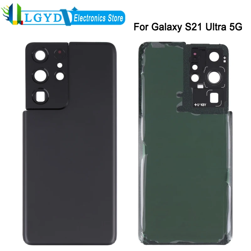 Rear Cover For Samsung Galaxy S21 Ultra 5G Battery Back Cover with Camera Lens Frame Replacement Part