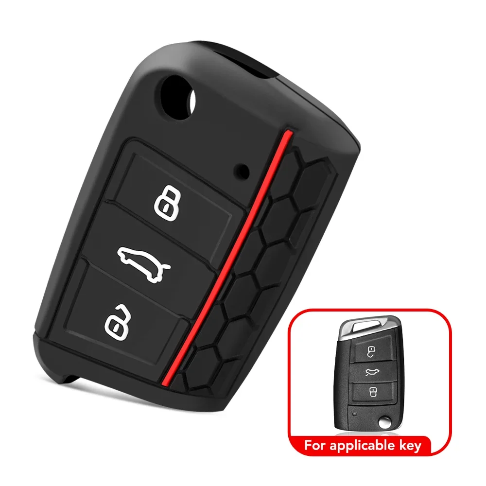 Silicone key cover for VW golf 7 GTI POLO T-Cross touran Tiguan Skoda Octavia Rapid kodiaq Fabia Seat Ibiza leon Ateca Arona
