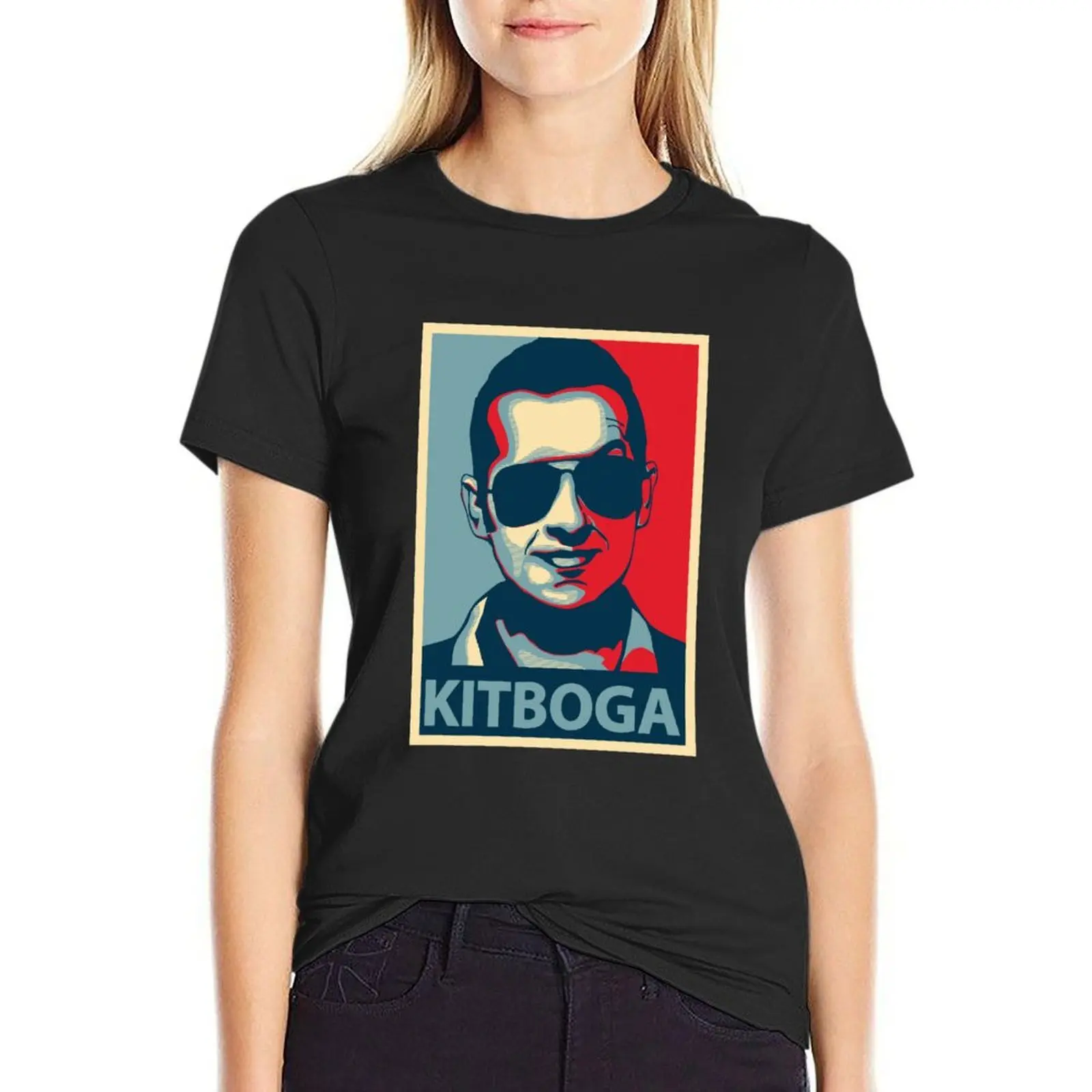 

Kitboga Hope Portrait T-Shirt summer top korean fashion oversized cute clothes graphic t-shirts for Women