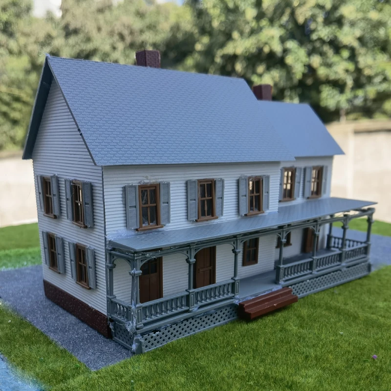 Model domu mieszkalnego w skali 1:87 w europejskim amerykańskim stylu Model supermarketu na zakupy w skali Model pociągu układ kolejowy