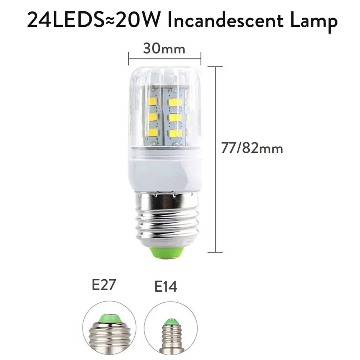 Светодиодные кукурузные лампы E27 E14 7W 12W 20W 25W Холодные / теплые белые лампы Замена галогенных ламп 80LED PC корпус люстры для гостиной