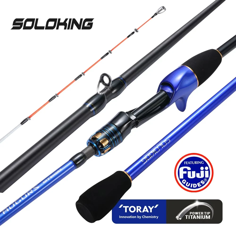 

SOLOKING AUGURS Sea FIshing Rod for Octopus Squid Fishing Rod Tianium Tip Fuji Guide Ring Cuttlefish Light Weight Fishing Rod