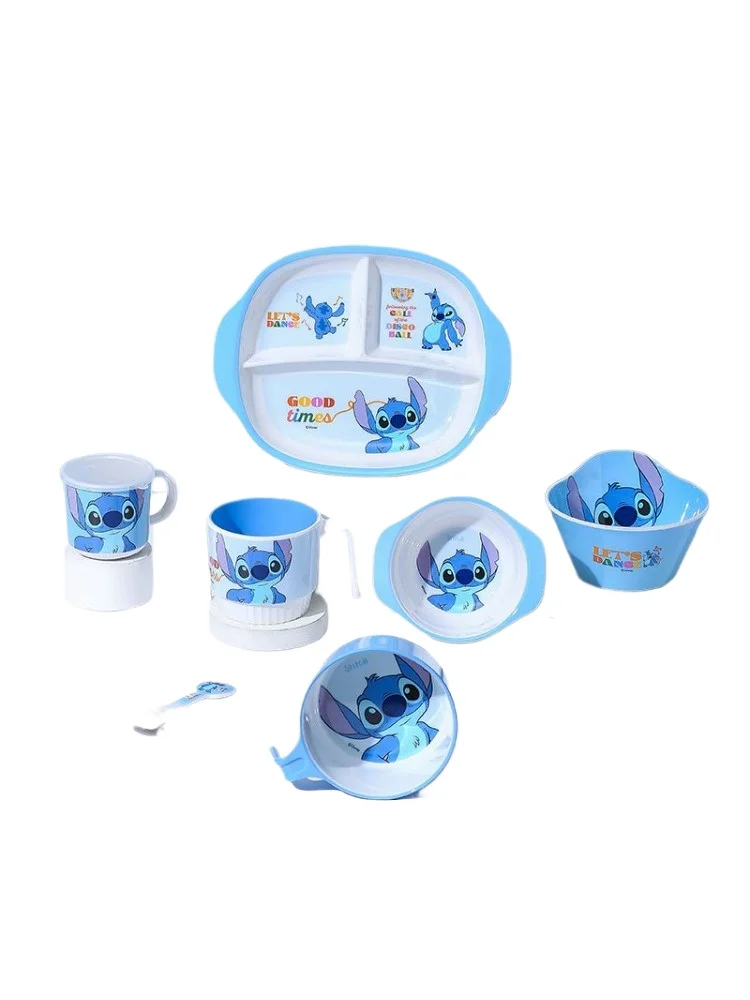 Lilo & Stitch point film périphériques dessin animé mignon vaisselle pour enfants maison bébé nourriture supplémentaire bols de riz assiettes cuillères