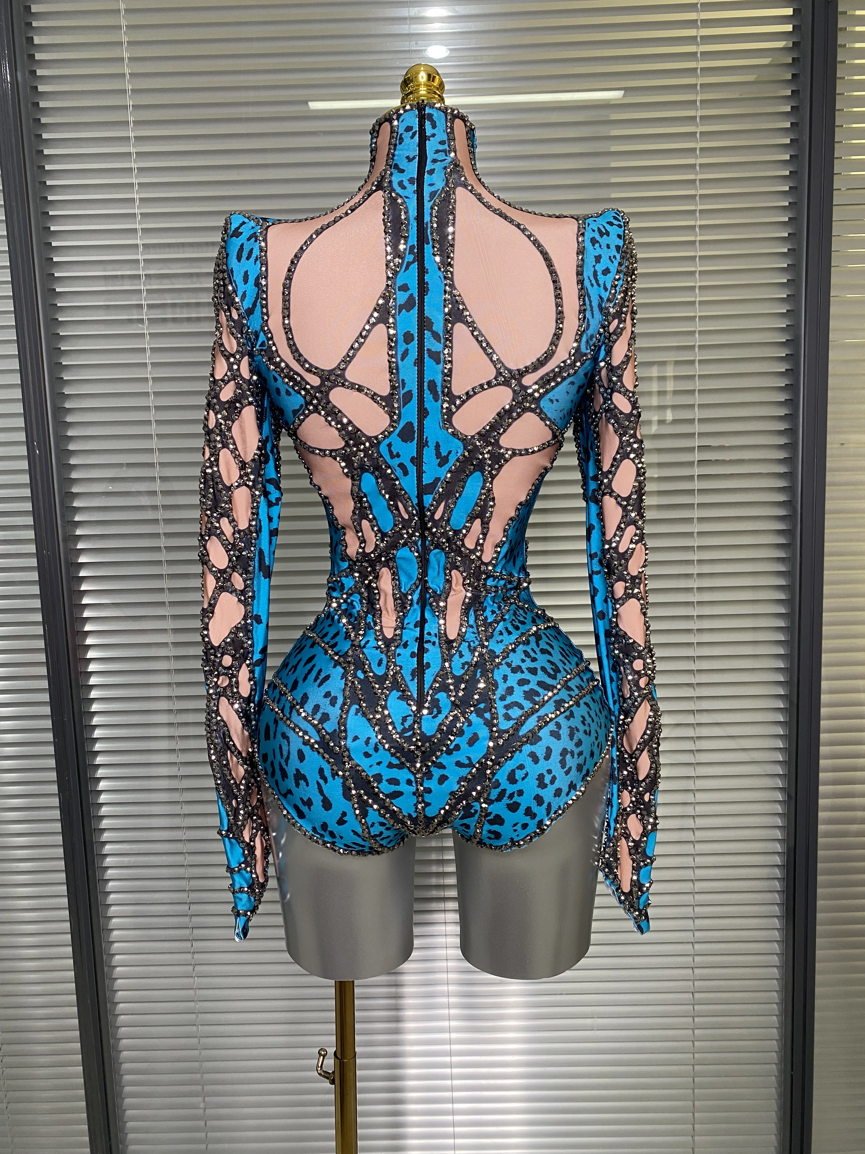 Celebrity nuove donne sexy maglia strass ragno sexy night club body one piece designer ballerino cantante costume tuta da festa