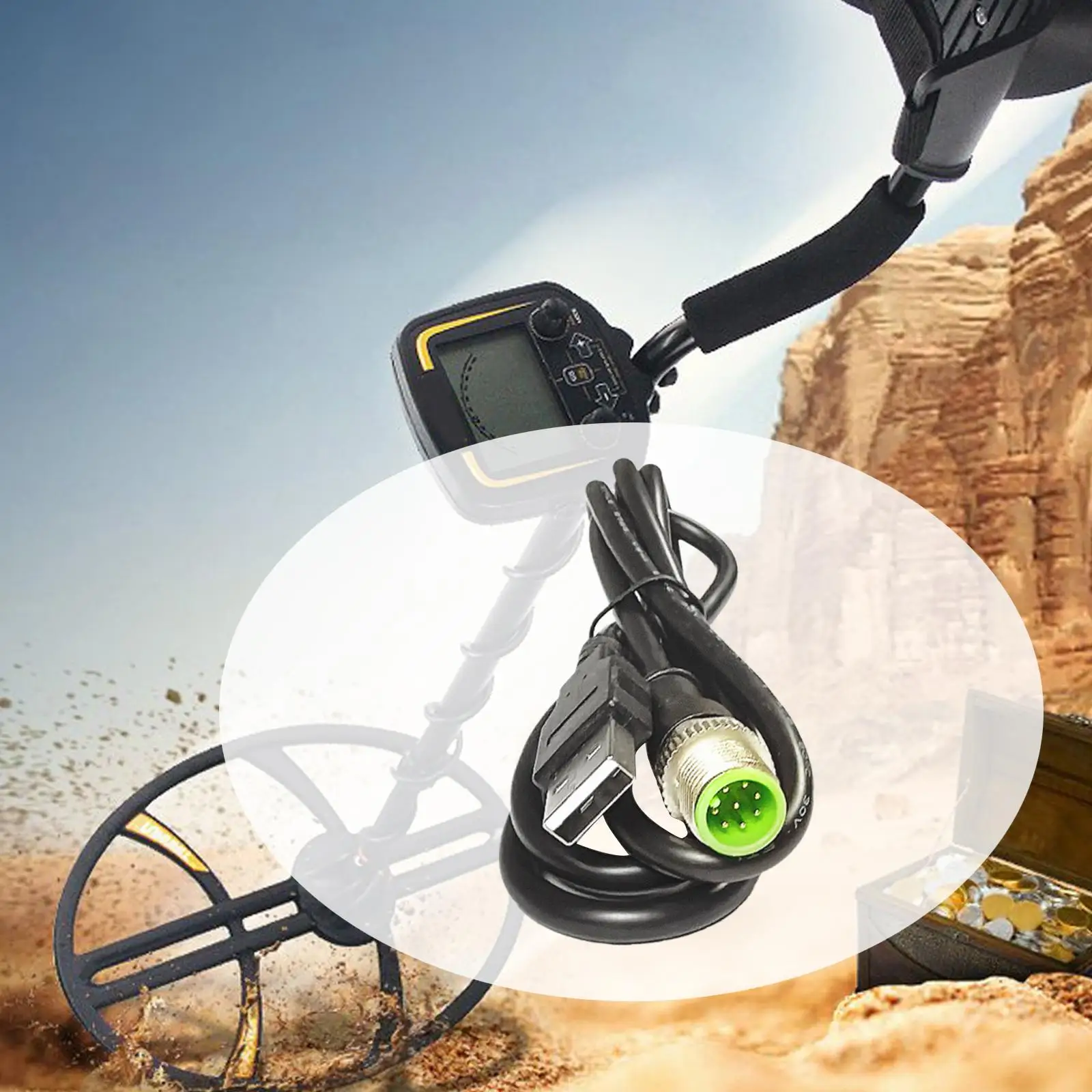 

USB Charging Data Cable for Metal Detectors,Reliable,Wear Resistant Professional,Compact,Portable,Sturdy Accessories Replacement