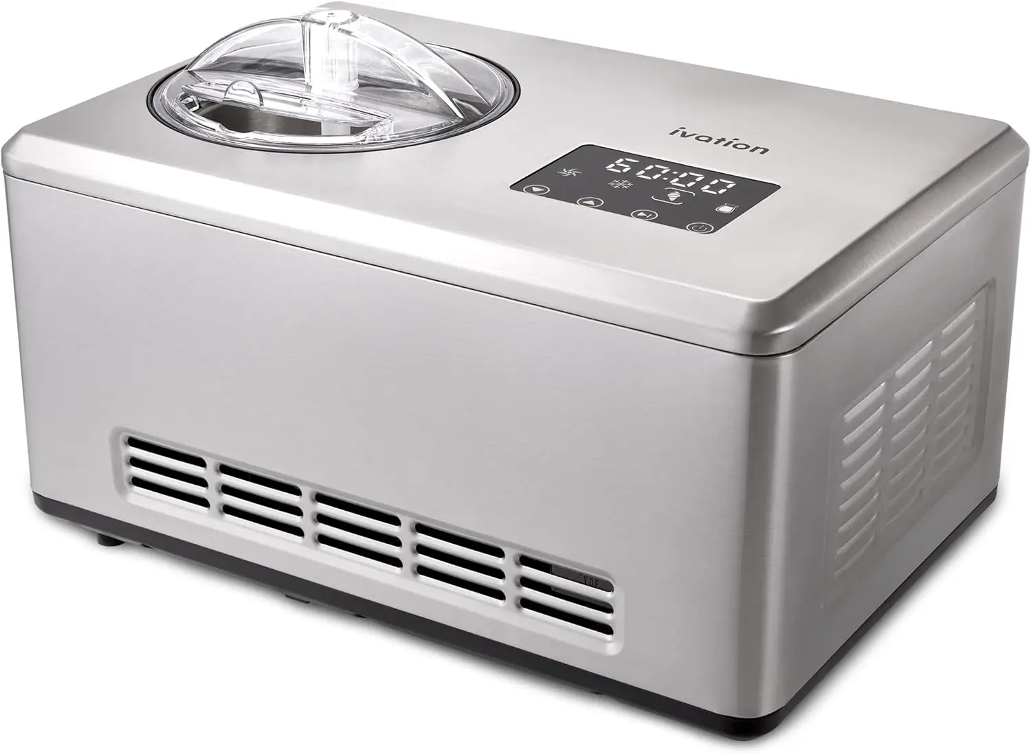 Automatic Ice Cream Maker Machine, No Pre-freezing Necessary with Built-in Compressor, LCD Touchscreen Control, 2 Qt