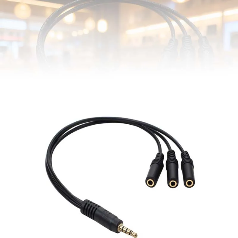 3.5 مللي متر 3 طريقة ميناء Aux متعدد سماعة سماعة مقسم صوت محول 3.5 مللي متر جاك محور الفاصل كابل الصوت 1 ذكر إلى 3 أنثى #5
