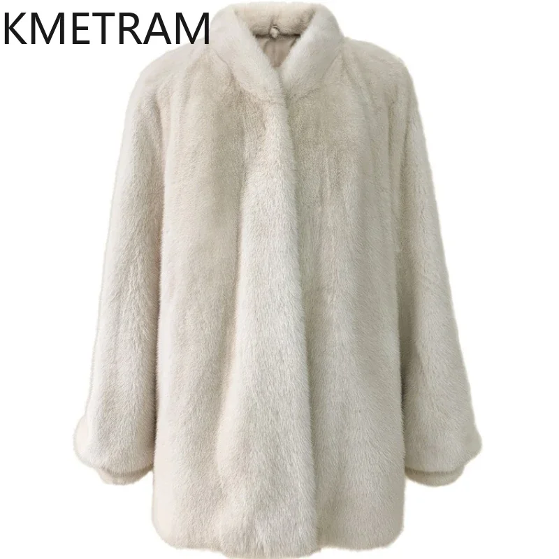 Natural Mink Fur Coat Women Luxury Long Stand Collar Fur Jacket Winter New in Outerwears High Quality Womans Clothing 2024 шуба